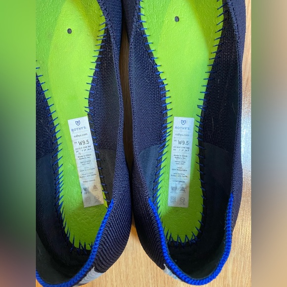 Rothys Navy Blue Square Toe Flats Size 9.5 - Picture 10 of 12